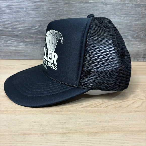 Vintage Michael Miller Builders Hat Cap Snapback Black Trucker Helena Ohio - Picture 4 of 11